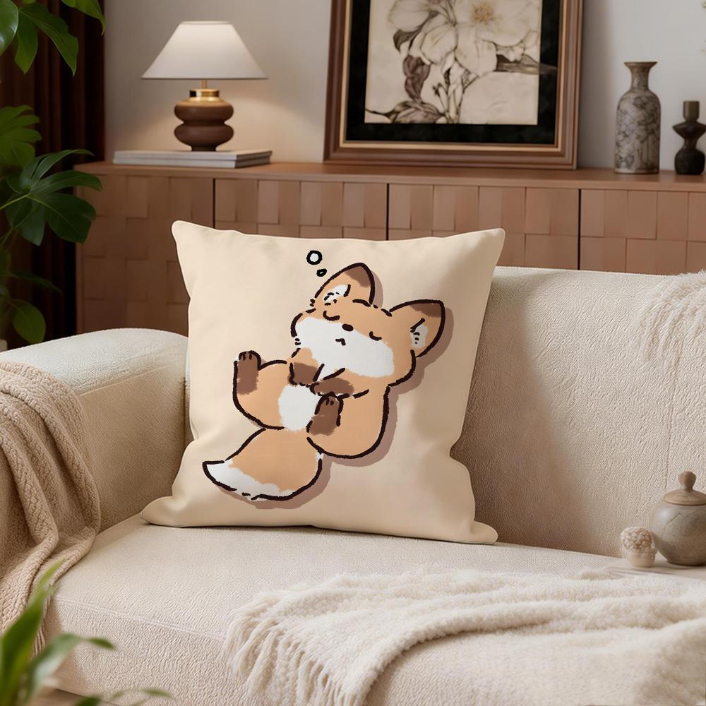 Cute Bokko Fox Cushion Cover Cushion Cover Set 4Pcs 50x50 45x45 40x40 Pillowcase Decorative Sofa Home Decor