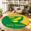 Round Rug Custom NameNorwich City Pattern Non Slip Carpet Home Floor Decor