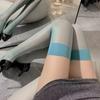 12D Reflective Glitter Ultra Thin Transparent Thigh High Stockings Women Sexy Rib Cut Edge Leg Slim Long Socks Party Clubwear