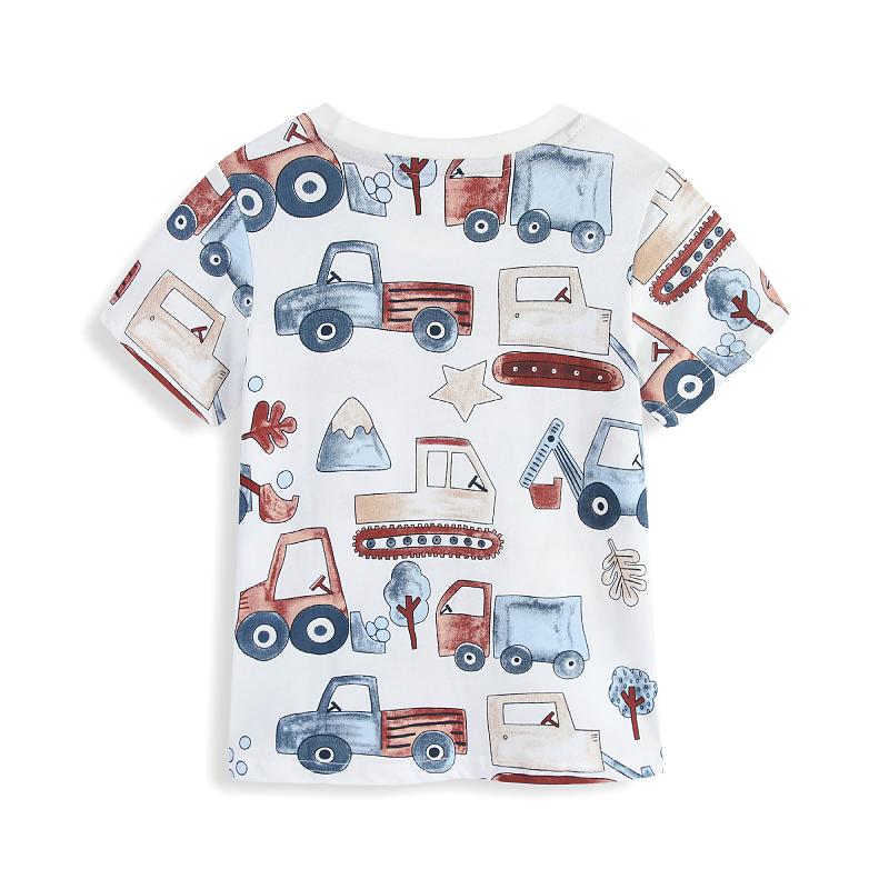 Little Maven Children's Clothing Kids Clothes Baby Boys T Shirts 2026 Summer New Toddler Boy Cartoon Vehicles Shirts 2-7 Years