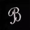 Minimalist Rhinestone Alphabet Brooch: Elegant Geometric Pin for Sweaters or Coats