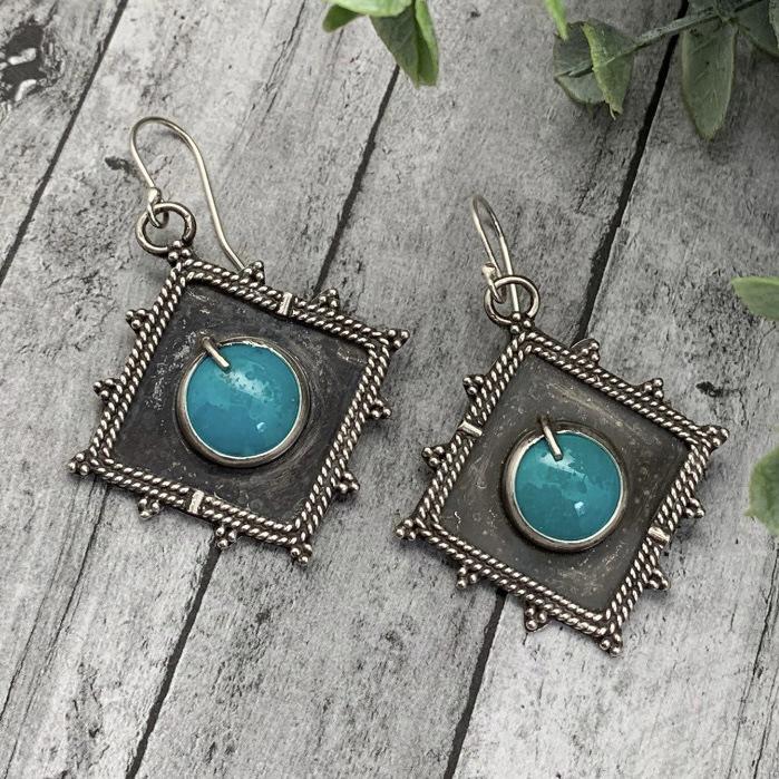 Trendy Turquoise Bohemian Women's Dangle Earrings - European & American Style