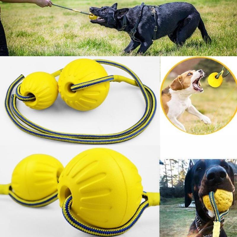 Interaktiver Hundekauball mit Seil Langlebig Bissfest Schwimmendes Haustierspielzeug Für Alle Hunderassen