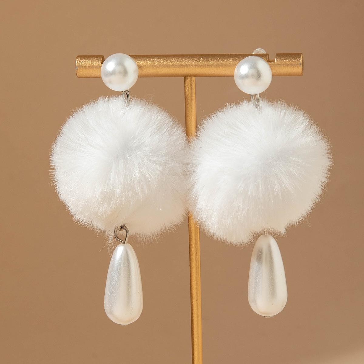 Accessories, Christmas new hairball earrings women s design atmosphere CCB bow earrings earrings
