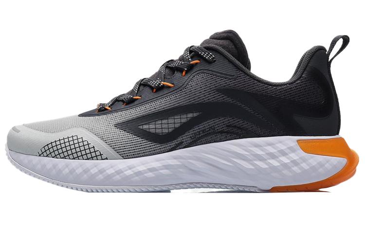 Li Ning Удобные износостойкие дышащие низкие беговые кроссовки мужские Серый Черный ARST067-2 42