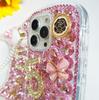 Luxury 14-Diamond Floral iPhone 16 Pro Max Case with Pearl Chain