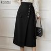 ZANZEA Women Summer Casual Solid Color High Waist Skirts