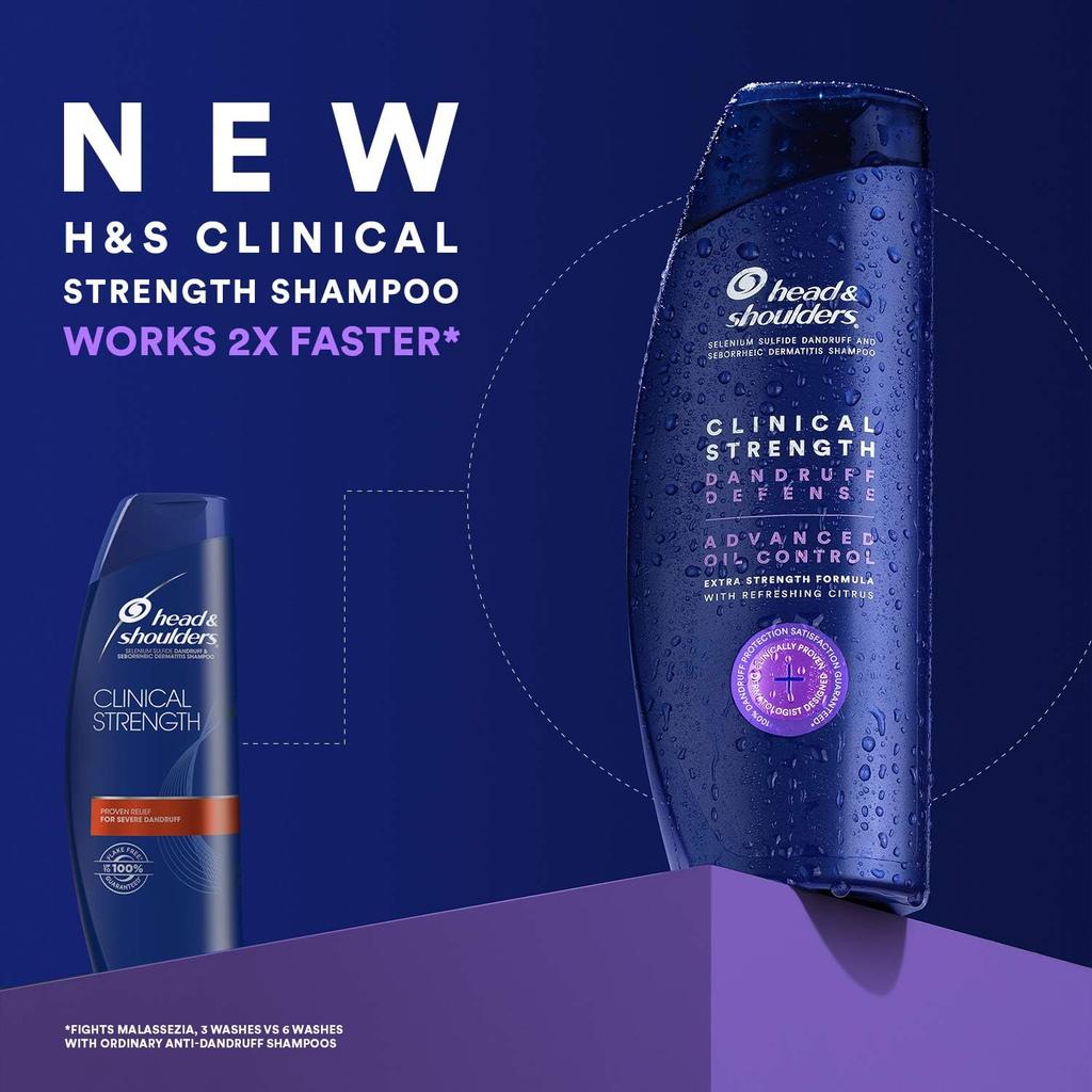 Head & Shoulders Clinical Strength Dandruff Defense Advanced Oil Control Shampoo 2pcs 800ml