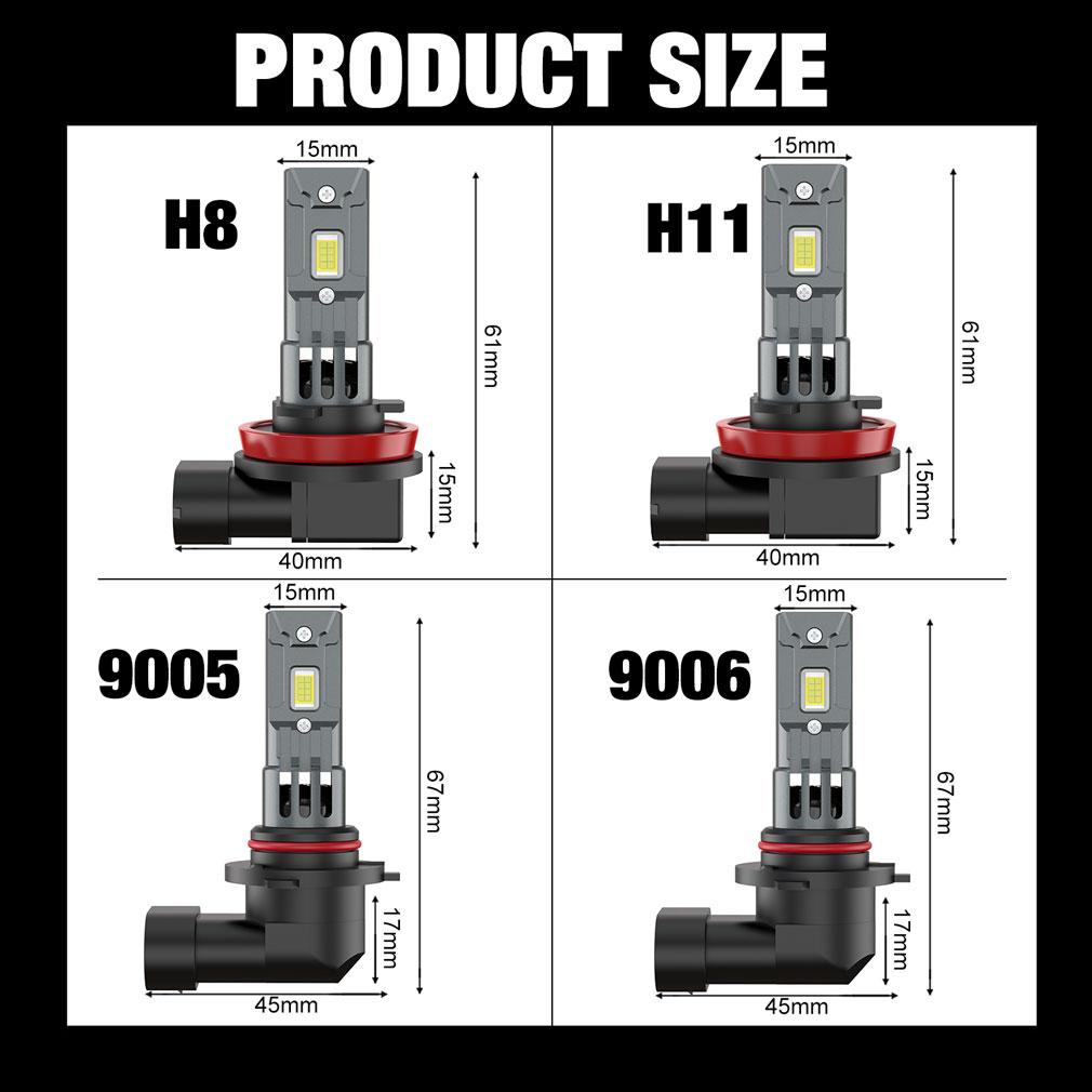 30000LM H8 H11 LED Bulb H16JP 9005 HB3 9006 HB4 Headlight Fog Light Canbus Mini 260W CSP for Car Auto Diode Lamp 6500K 12V