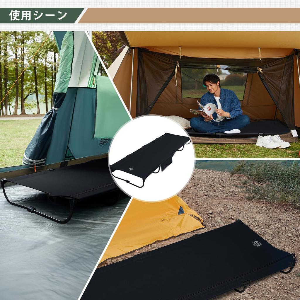 TIMBER RIDGE Jet Cot Camping Bed No Assembly Folding Outdoor Bed 102kg Weight No New Zipper Storage Bag Included UL-NEO [20-Second Setup, Required]