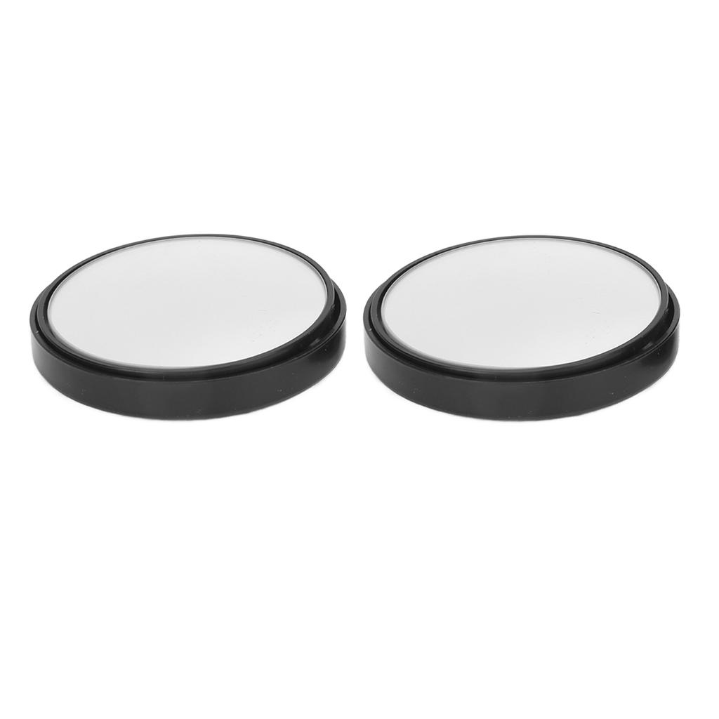 2PCS Car Rearview Auxiliary Blind Spot Mirror 360 Degree Wide Angle Adjustable Rotation RoundBlack
