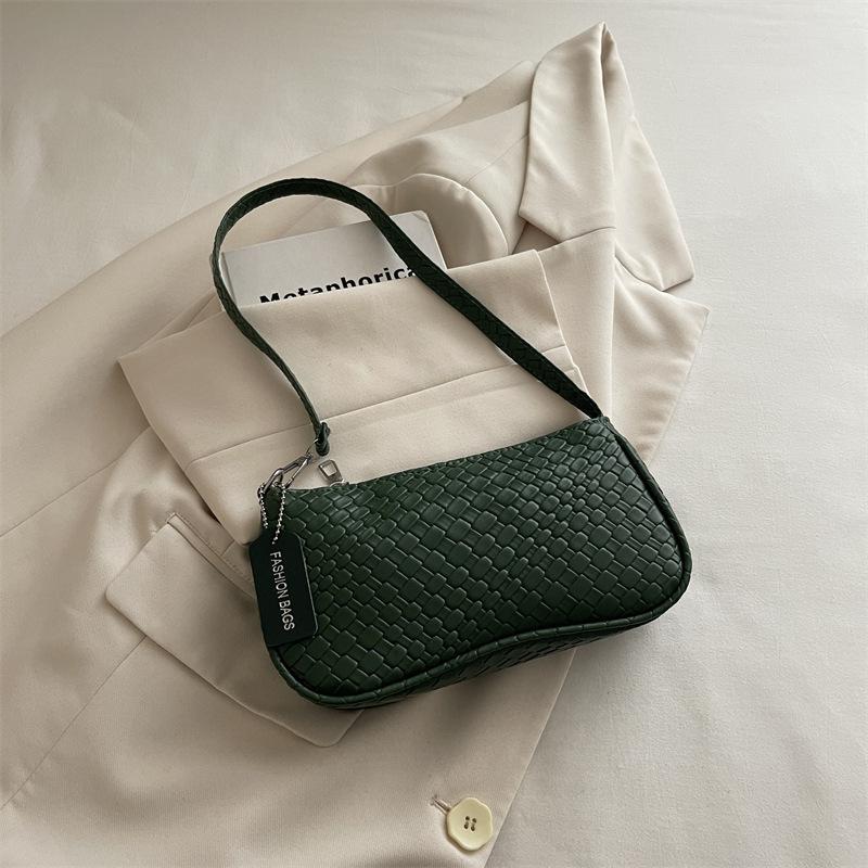 Minimalist Woven Large Capacity Casual Single Shoulder Handheld Handbag Small Square Bag