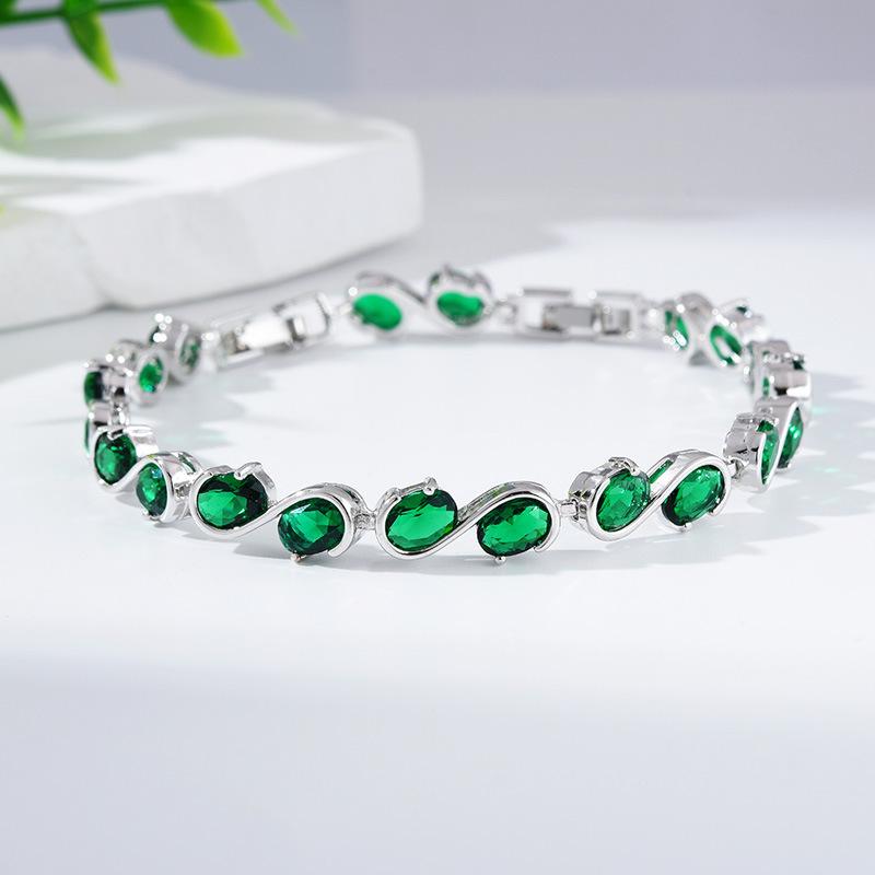 Women'S Creative Bracelet Hipster Accessories Round Simple Copper Zircon Bracelet