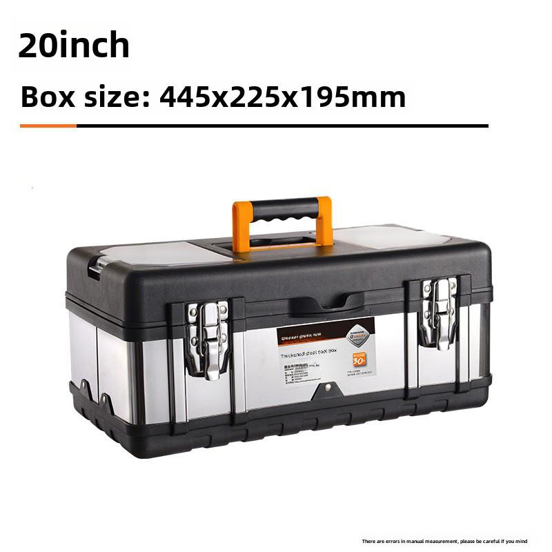 Green Forest Stainless Steel Toolbox: Multifunctional Storage for Hardware & Electricians