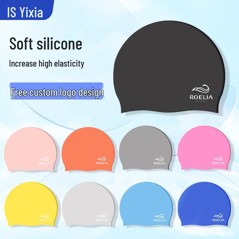 Силиконовая шапочка для плавания с твердым покрытием, 55 г, однотонная, водонепроницаемая, для защиты длинных волос, для профессионального дайвинга.