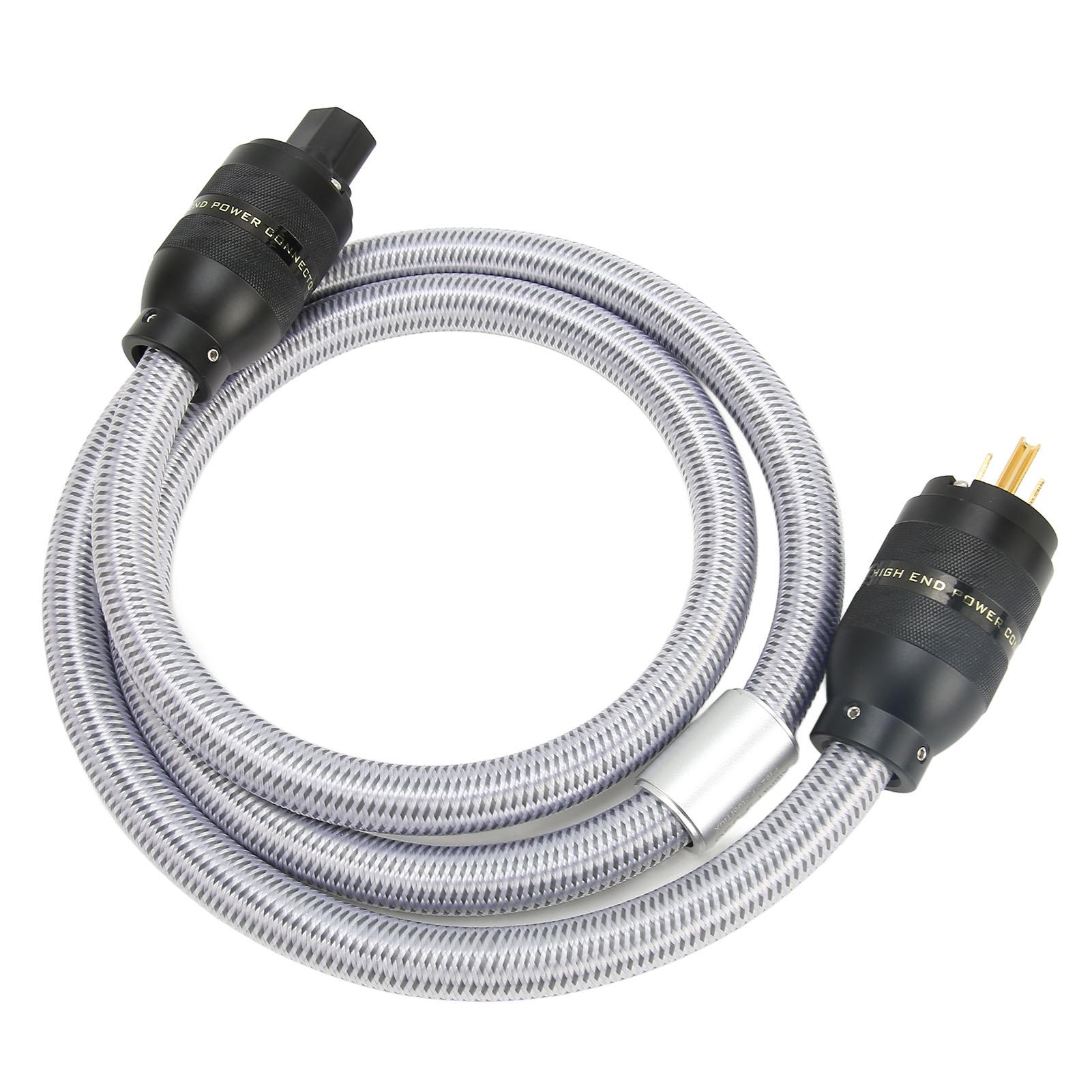 

Кабель питания HiFi из чистой меди с золотым покрытием, двойной экран, шнур питания Phille для усилителя 100‑ US Plug