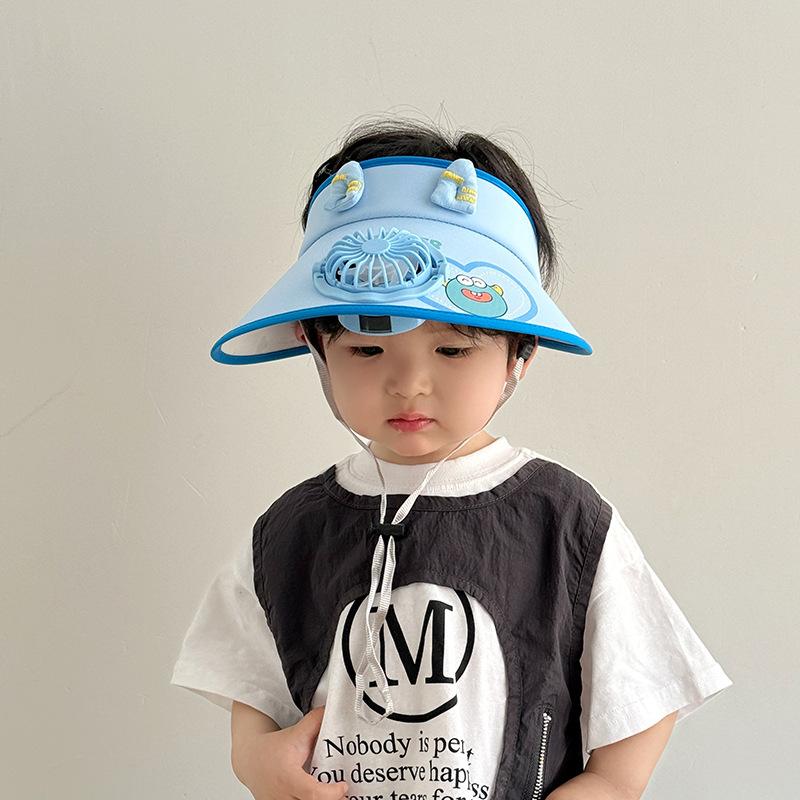 

Солнечная шляпа-вентилятор Детская шляпа от солнца Мальчики и девочки Летняя УФ Шляпа-цилиндр с небом Детская шляпа от солнца 50-54cm