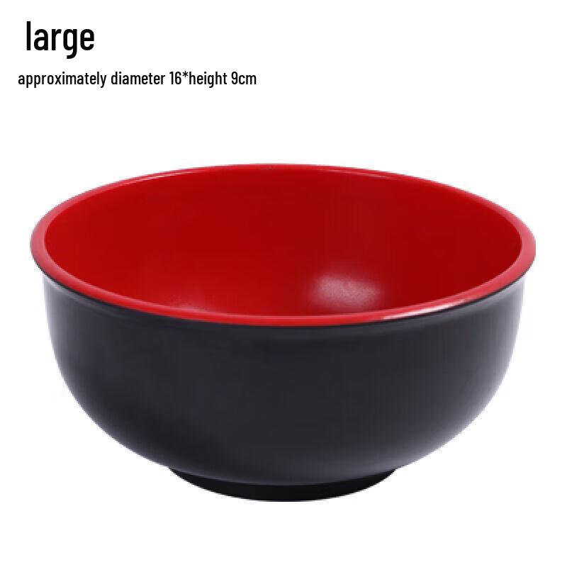 Odin Extra Thick Red & Black Melamine Ramen Bowl
