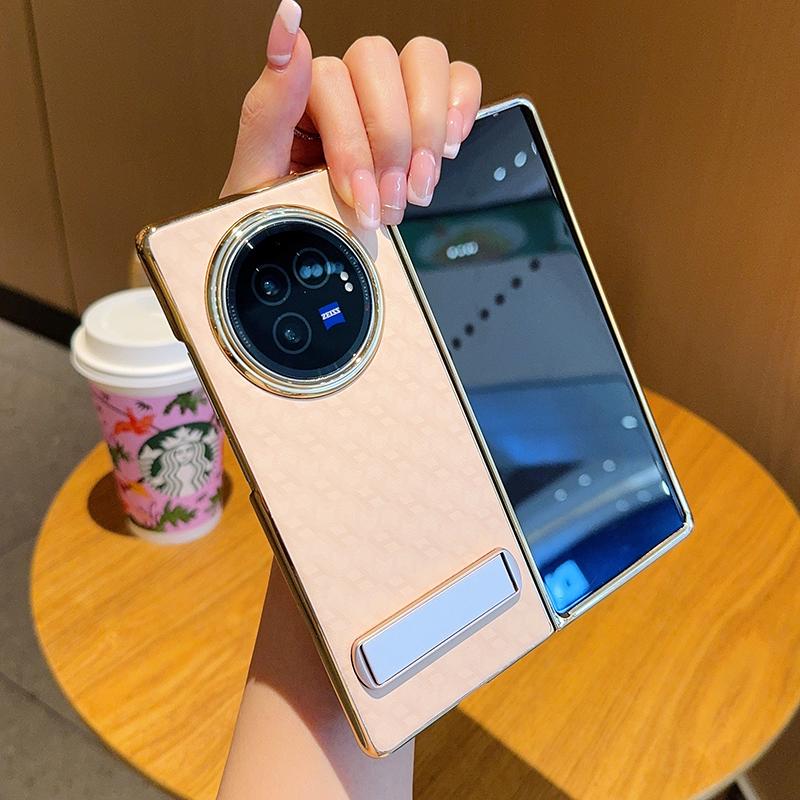For VIVO X Fold 3 Pro X Fold 3 X Fold 2 galvanized leather phone case with stand