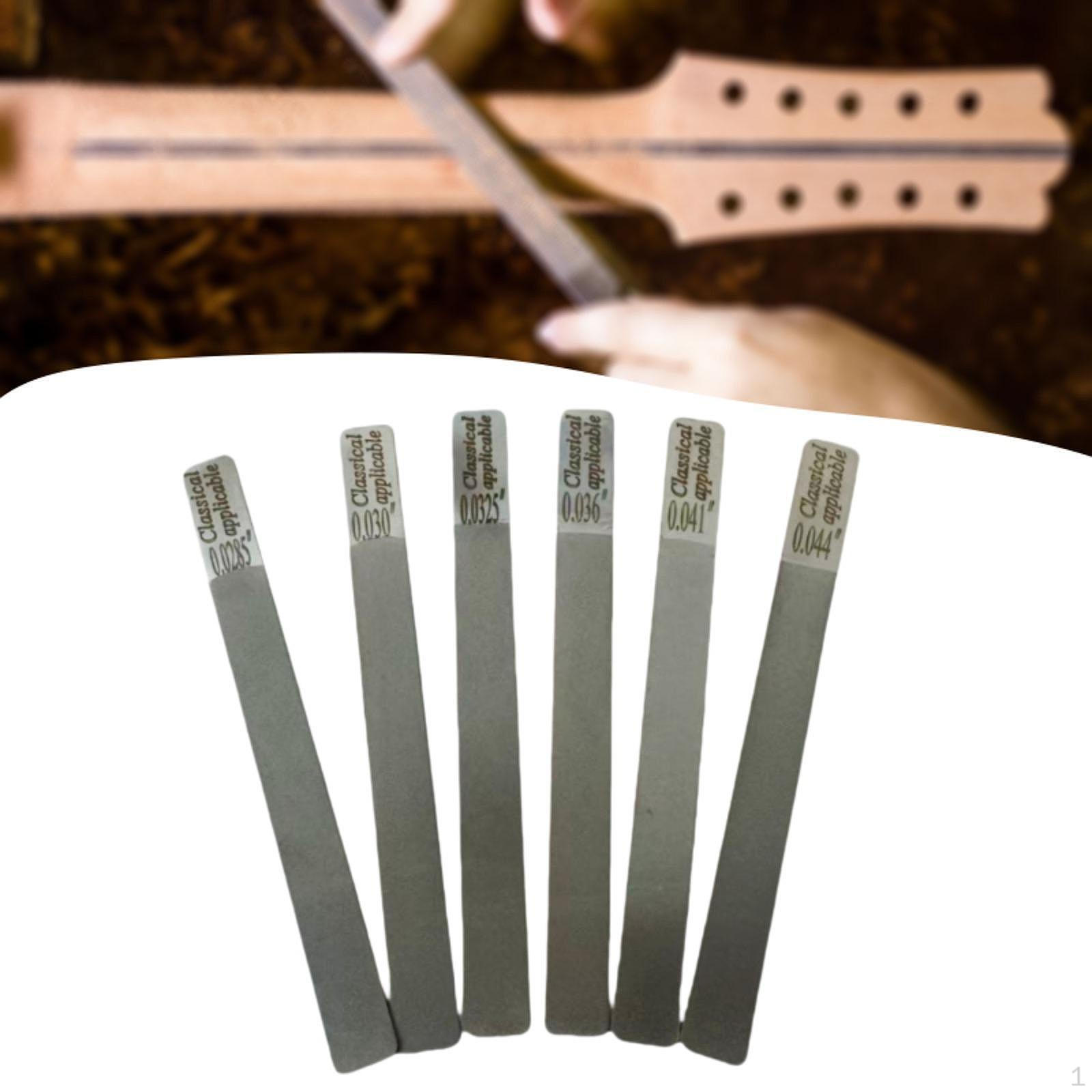 6x Guitar Nut files Gauged Slotting File Set Sturdy Precision Repairing Practical Stainless
