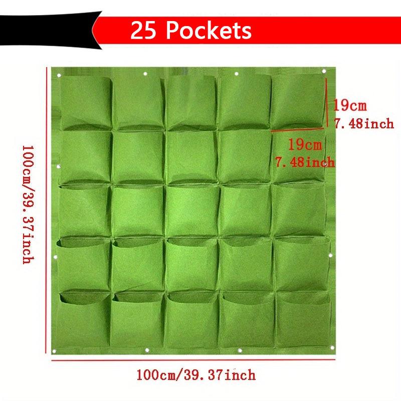 Wall Planting Bag, Guanyuan Non-woven Vertical Grow Bag, Wall Hanging Multi-pocket Planter (vacuum packaging) 25 pockets