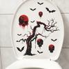 Fun-m189 Halloween Dead Tree Skull Bat Bathroom Toilet Decoration Sticker