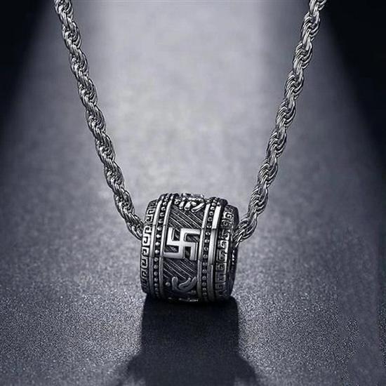 S925 Silver Six-Character Mantra Pendant Necklace: Trendy Unisex Titanium Steel Sweater Chain