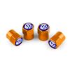 For Volkswagen 1J264Pcs 3D Metal Tire Valve Caps Car Tyre Air Stems Cover for Volkswagen VW R Line R32 Touareg Passat Polo 4 Motion MTM Blue Motion