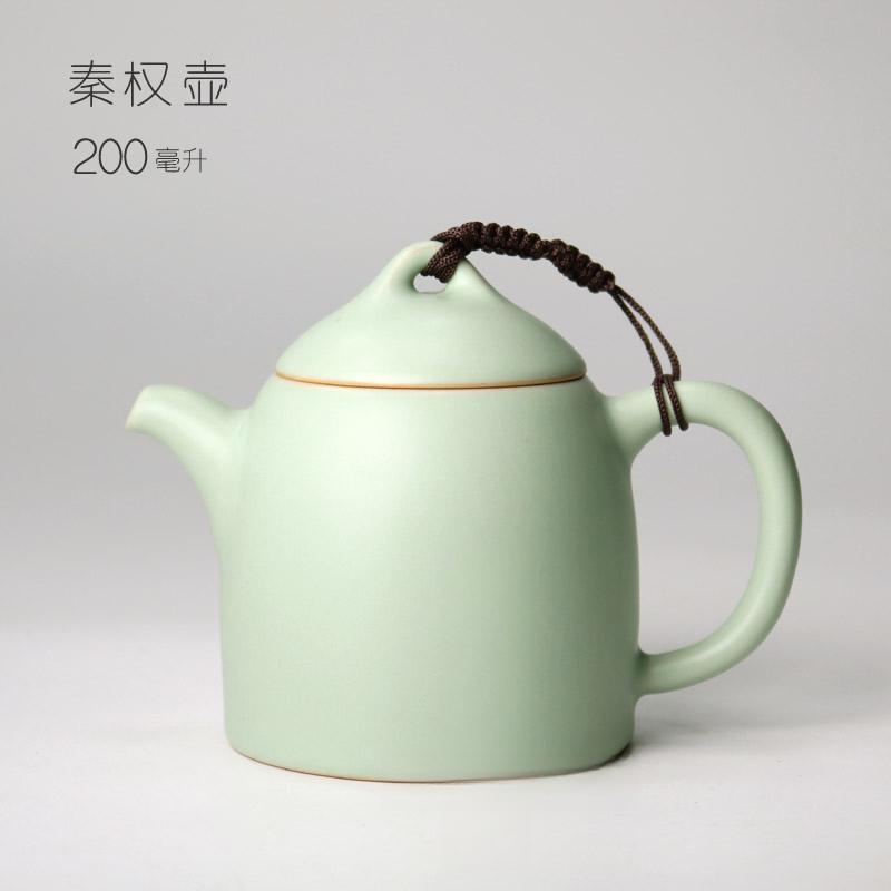 

Небесно-зеленый чайник печи Жу, высококачественная имитация фарфора Жу эпохи Сун, маленький чайник, ретро чайник с ручкой, керамический чайный набор для кунг-фу