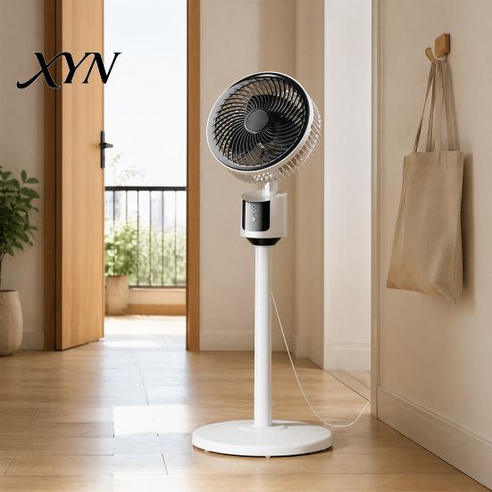 Floor Standing Fan Mini Fan, Portable USB Air Circulation for Home Office, 3 Quiet Speed Stand with 5m Airflow, Wide Angle Oscillating Cooling