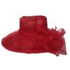 Fashion for Women Summer Organza Sun Hats Large Brimmed Elegant Ladies Beach Hat Foldable Anti Ultraviolet Church Bow Bucket Cap
