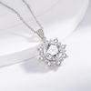 Snowflake Simulated Moissanite Necklace with Zircon Pendant - Women's Shiny Eight Hearts and Arrows Design