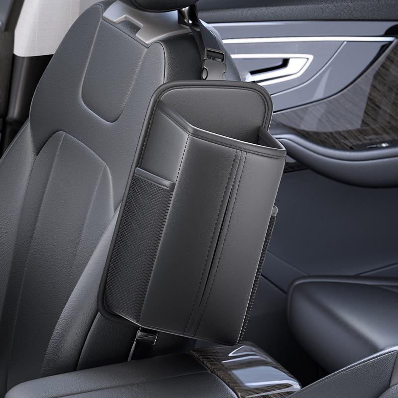 Car Seat Side Organizer, Multifunctional Tissue Box Holder with Storage Pouch, Space-Saving Car Accessories