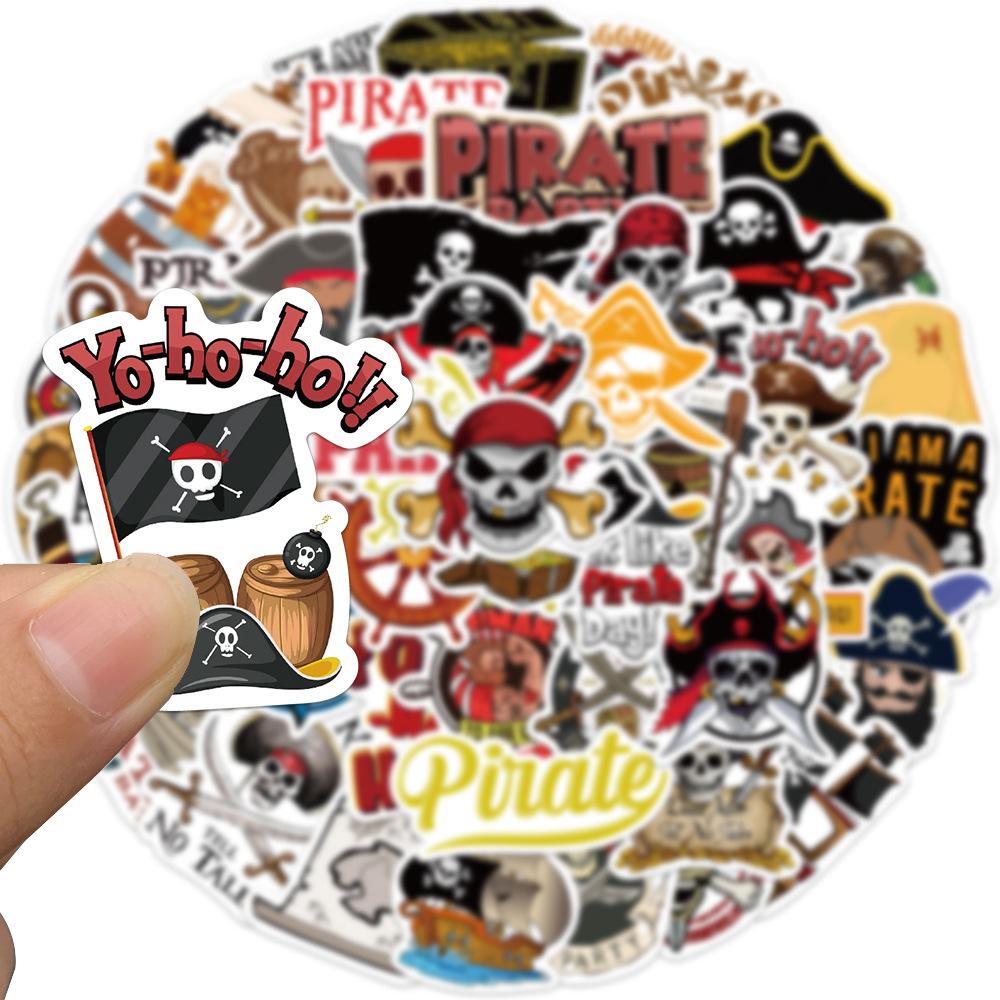 50 Cartoon Pirate Graffiti Stickers Decorative Suitcase Pen Guitar Notebook Waterproof Hot Stickers