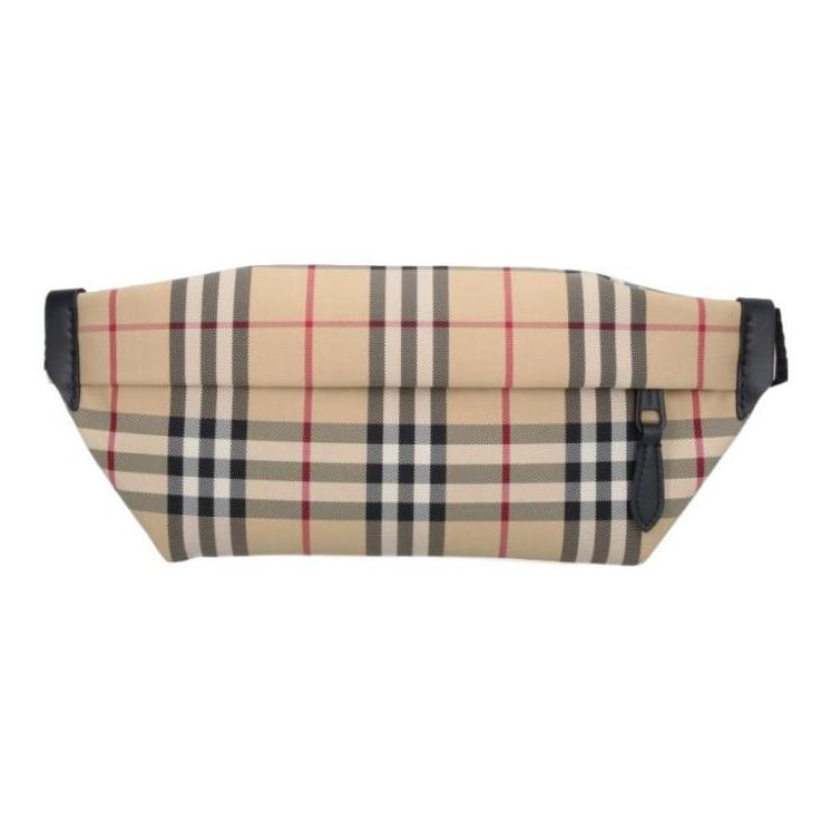 Burberry Check Print Zipper Closure Waist Bag Women Waist Bag Beige 80841121