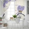 Pastoralen Stil Lavendel Fahrrad Fenster Vorhang Home Decor Vorhänge für Wohnzimmer Schlafzimmer Küche Tür Vorhang