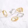 HECHENG,New Fashion Hot Sale Beautiful Ring,Love Letter Female Simple Cute Love Ring Zircon
