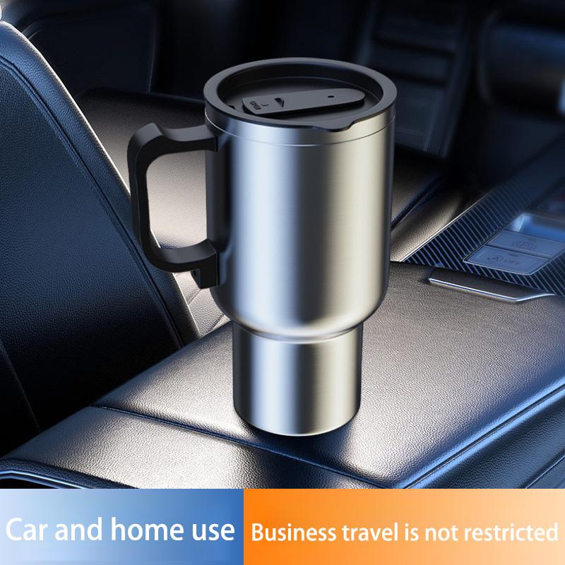 Quick-Heat Portable Car Heater Mug Insulated  Double-Wall Stainless Steel Large Capacity Essential Beverage Warmer  Convenience