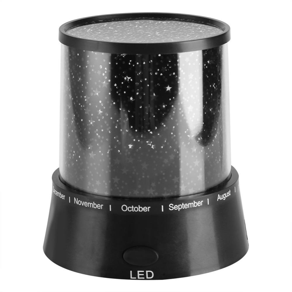 Battery Powered Night Light Stars Pattern Projector Light Romantic LED Projector Lamp  Room