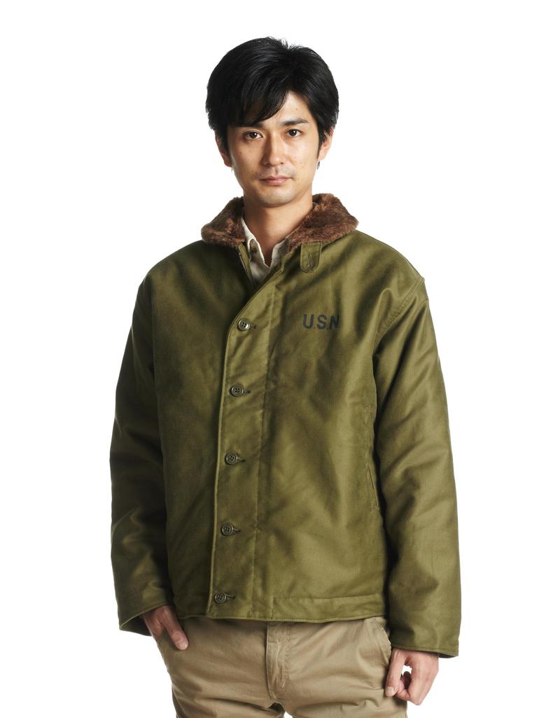 HOUSTON DECK Military OLIVE Size 38 N-1 Jacket, Jacket, 5N-1 DRAB,