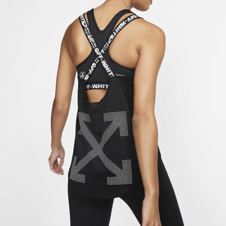 Nike X Off-White Co-Branded Arrow-Back Sports Tank Top Women Tops Black CI1776-010