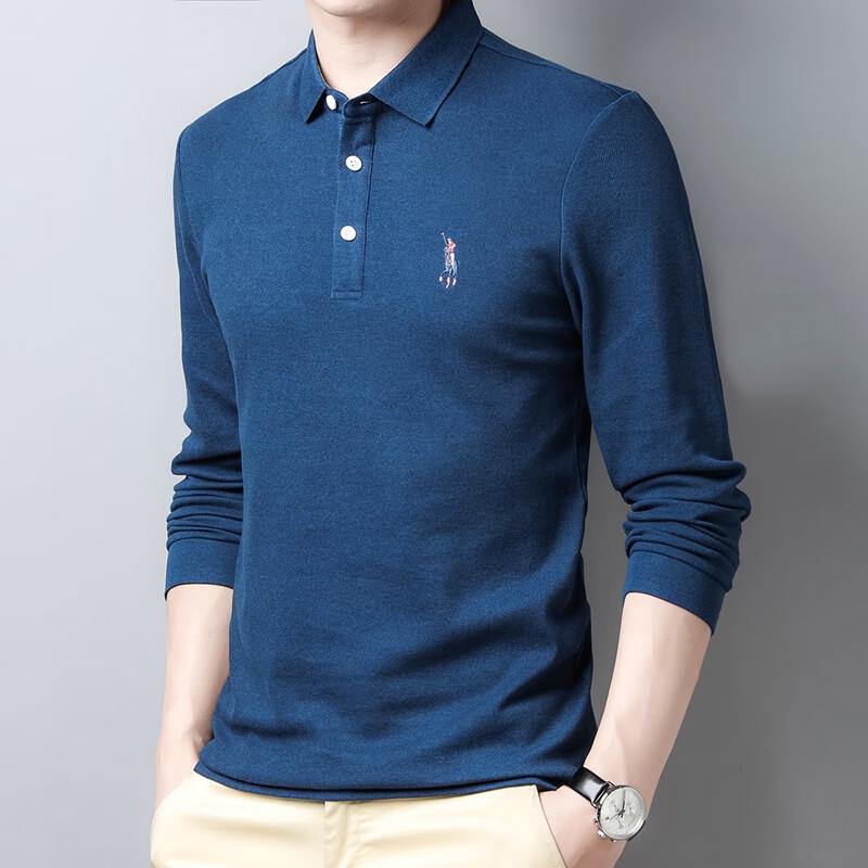 

Men s Cotton Blend Lapel Long Sleeve T-Shirt 185/100A