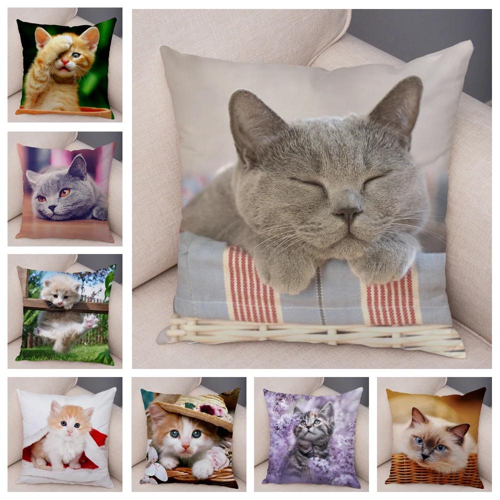 Cute Pet Animal Print Pillowcase Funny  Cat  Decoration Car Sofa Home Cushion Cover