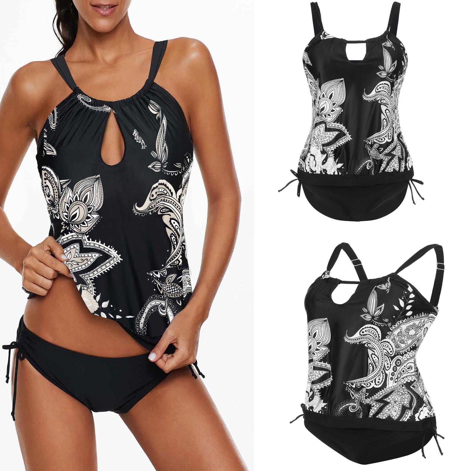 

Summer Women s Bow Tie Printed Beach Style Sexy Swimsuit and Shorts
