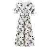 Qiu Shui Yi Ren Women's Puff Sleeve Commuter Dress