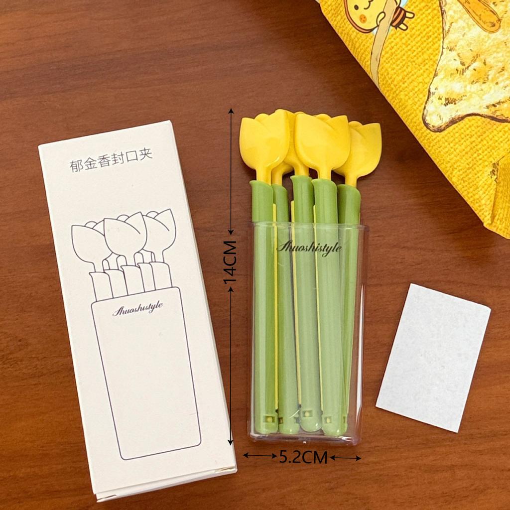 5 Pcs Tulip magnetic sealing clip, moisture-proof and fresh-keeping clip,divine tool for snack sealing clip