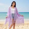 Breathable Lace Hollow Flower Shawl Sunscreen Seaside Vacation Cloak  For Gift