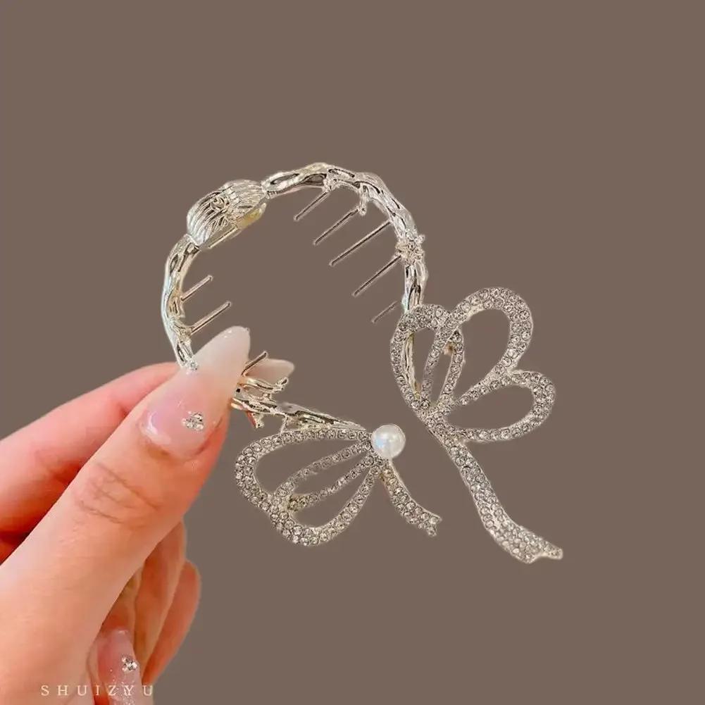 Vintage S Shape Plush Ball Dried Rose Hairpins for Women Ponytail Twist Hair Clips Fashion Shark Clip Barrettes Hair Accessories