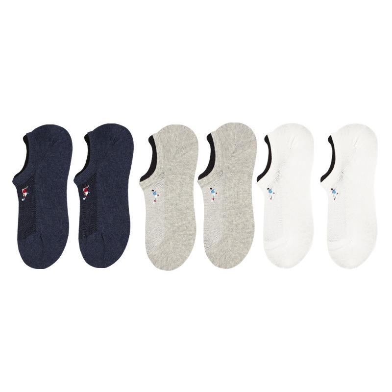6 Pairs of Socks Men's Summer Thin Short Socks Sweat-absorbing Breathable Mesh Boat Socks Men's Non-slip Non-drop Heel Men's Socks Boneless Socks