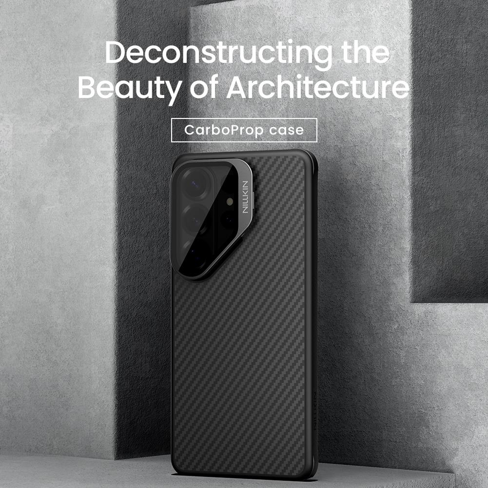 NILLKIN For Samsung Galaxy S26 Ultra Magnetic Case TPU + Aramid Fiber Lens Cover Kickstand Phone Cover